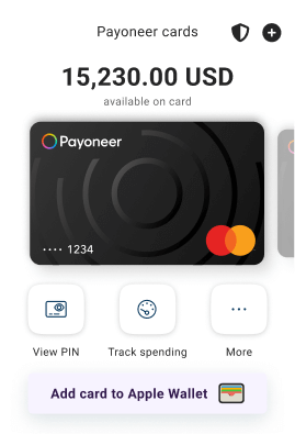 Use your Payoneer card with Apple Pay - image add via payoneer app 1 image add via payoneer app 1