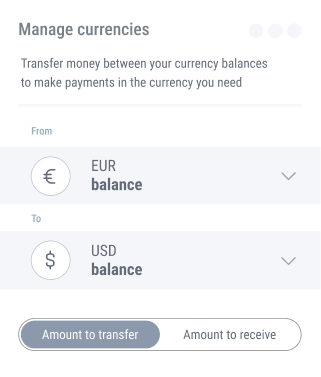 Payoneer account - move in a multicurrency world Currencies exchange