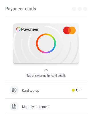 Payoneer account - pay your way card Payoneer Card