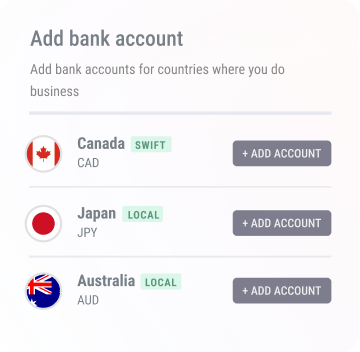 Payoneer account - work global feel local Add bank account